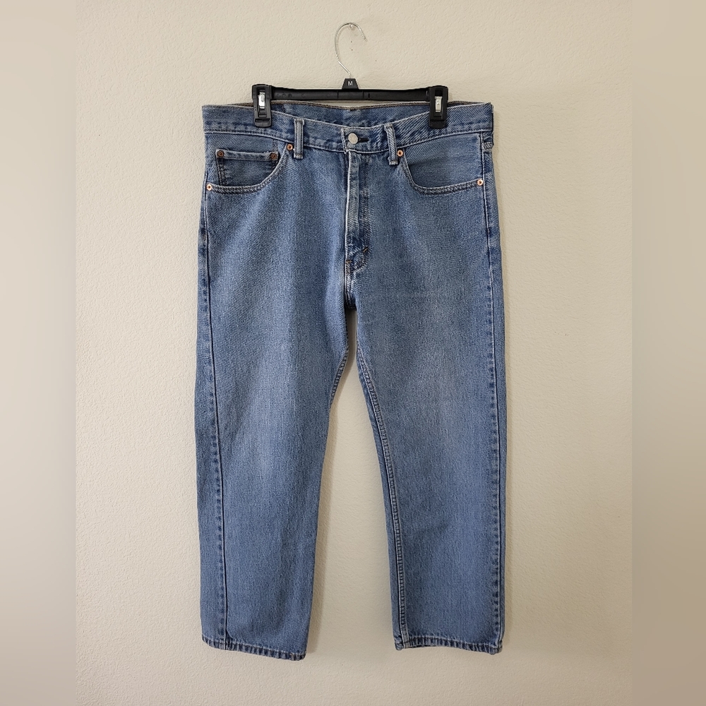 Levis 505 Mens 36x29 Straight Regular Fit Medium Wash Denim Jeans